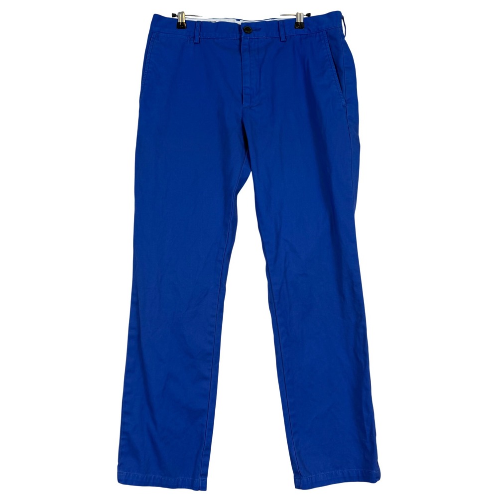 Club Monaco Davis Slim Fit Chinos Men 32x30 Royal Blue Cotton Pants Preppy Twill